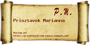 Prisztavok Marianna névjegykártya