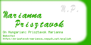 marianna prisztavok business card